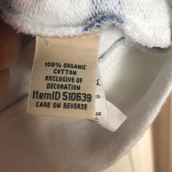 L.L. Bean Organic Cotton Blue and White Striped Hoodie Nautical Style Size XL - Picture 6 of 12